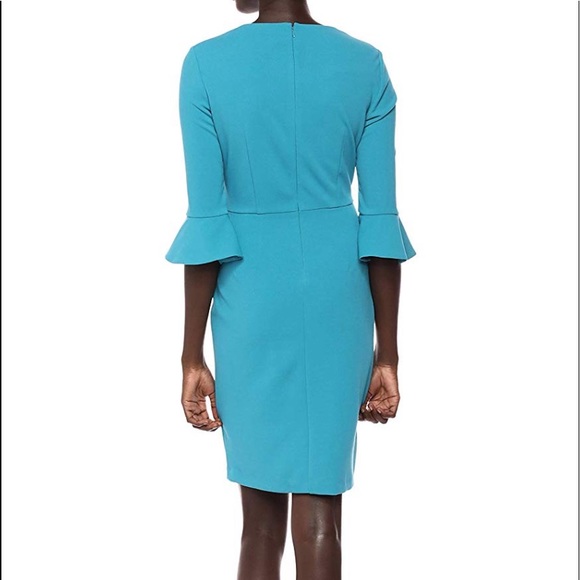 Donna Morgan 3/4 Elbow Flutter Sleeve Sheath Dress - Picture 4 of 8